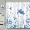Bonhause Blue Ocean Turtle Shower Curtain | Waterproof Polyester, 180x180cm