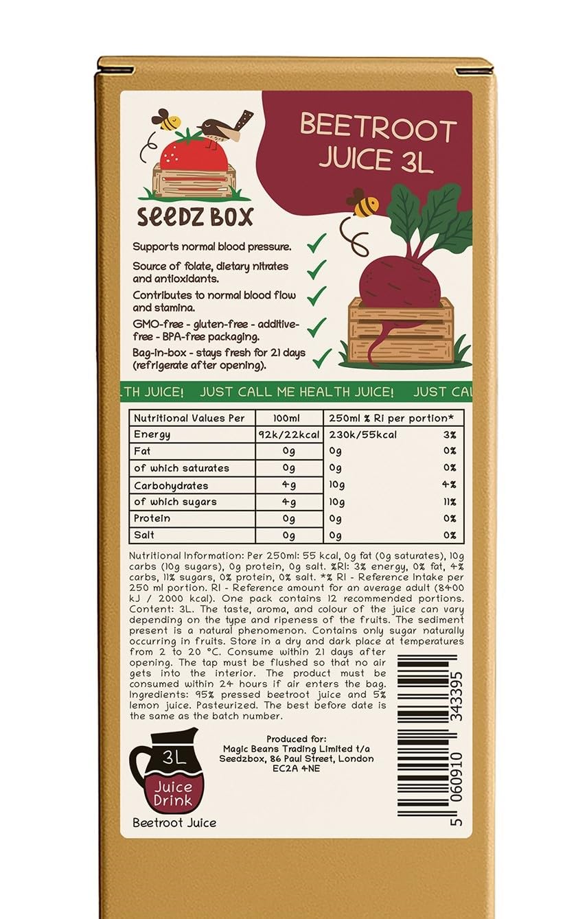 Beetroot Juice – 3L Bag in Box for Blood Pressure Support