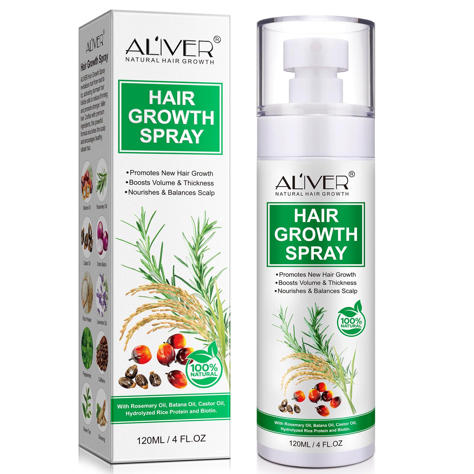 Jolof Store Hair Growth Spray | Rosemary & Castor Oil Serum for Thickness