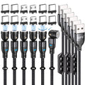 AUFU Magnetic Charging Cable 6-Pack | 360° Rotatable USB-C & Micro USB