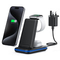 TECKNET 3-in-1 Wireless Charging Station for iPhone & Apple Watch - Black