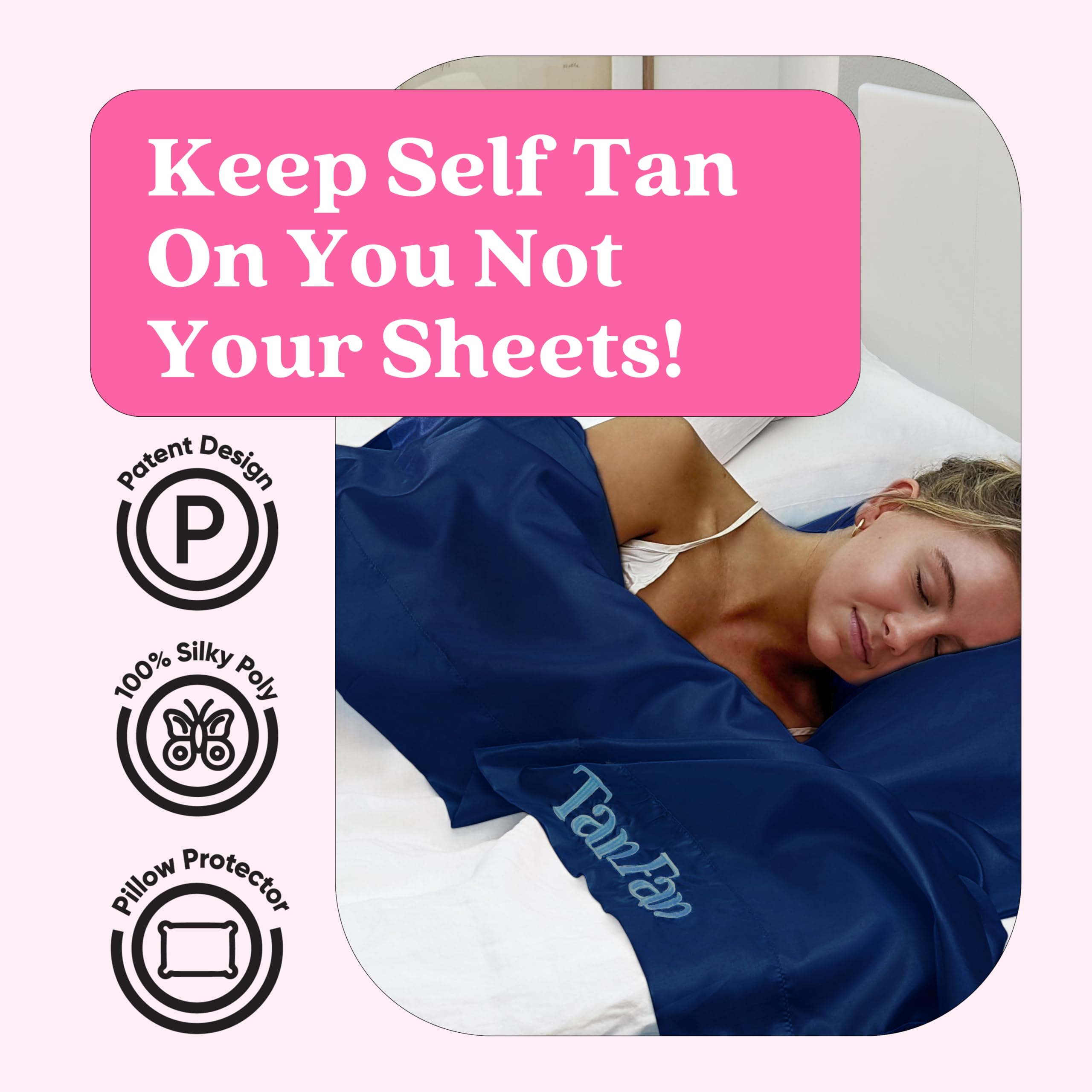 Tan Fan Self Tan Sleep Sac – Cooling Silky Poly Tanning Bedding Protector