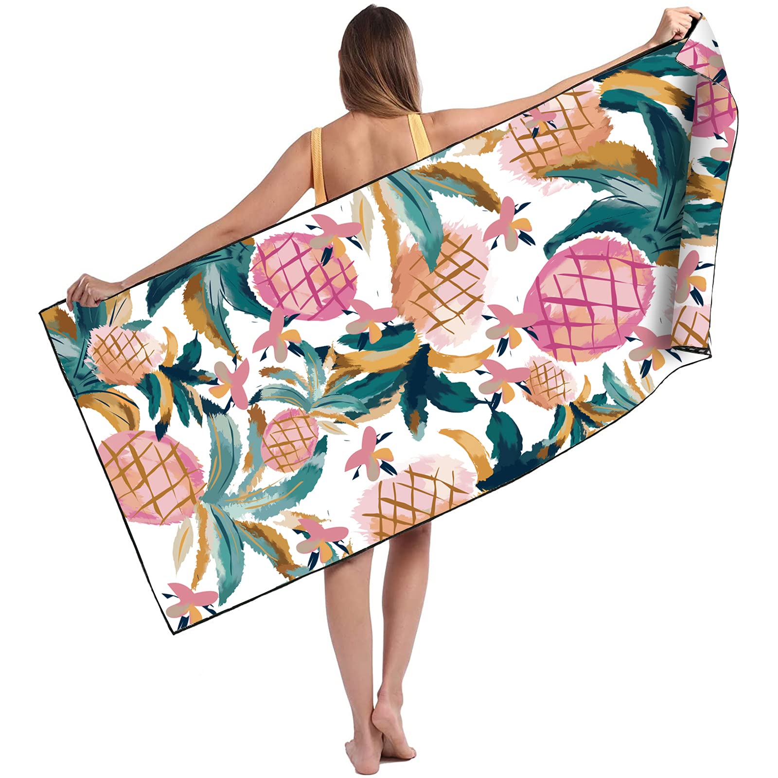 Runmeihe Oversized Microfiber Beach Towel | Sand-Free Quick-Dry 71x32
