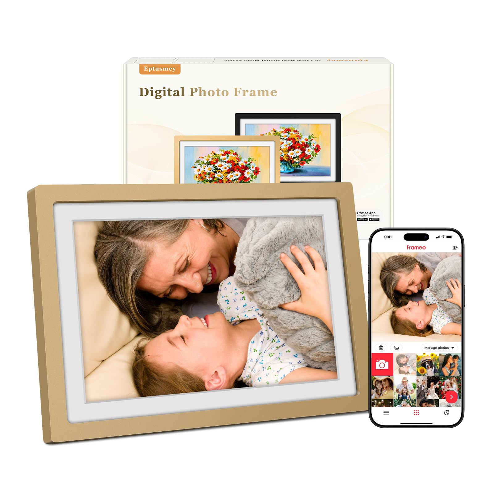 Frameo 10.1 Inch WiFi Digital Photo Frame | 32GB HD IPS Touchscreen