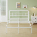 Lutown-Teen 4ft Small Double Metal Bed Frame with Storage – White