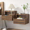 Yvsevnr Floating Nightstand Set of 2 – Wall Mounted Bedside Table with Drawer