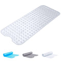 Oxford Homeware Non-Slip PVC Shower Bath Mat - Clear, 100x40 cm