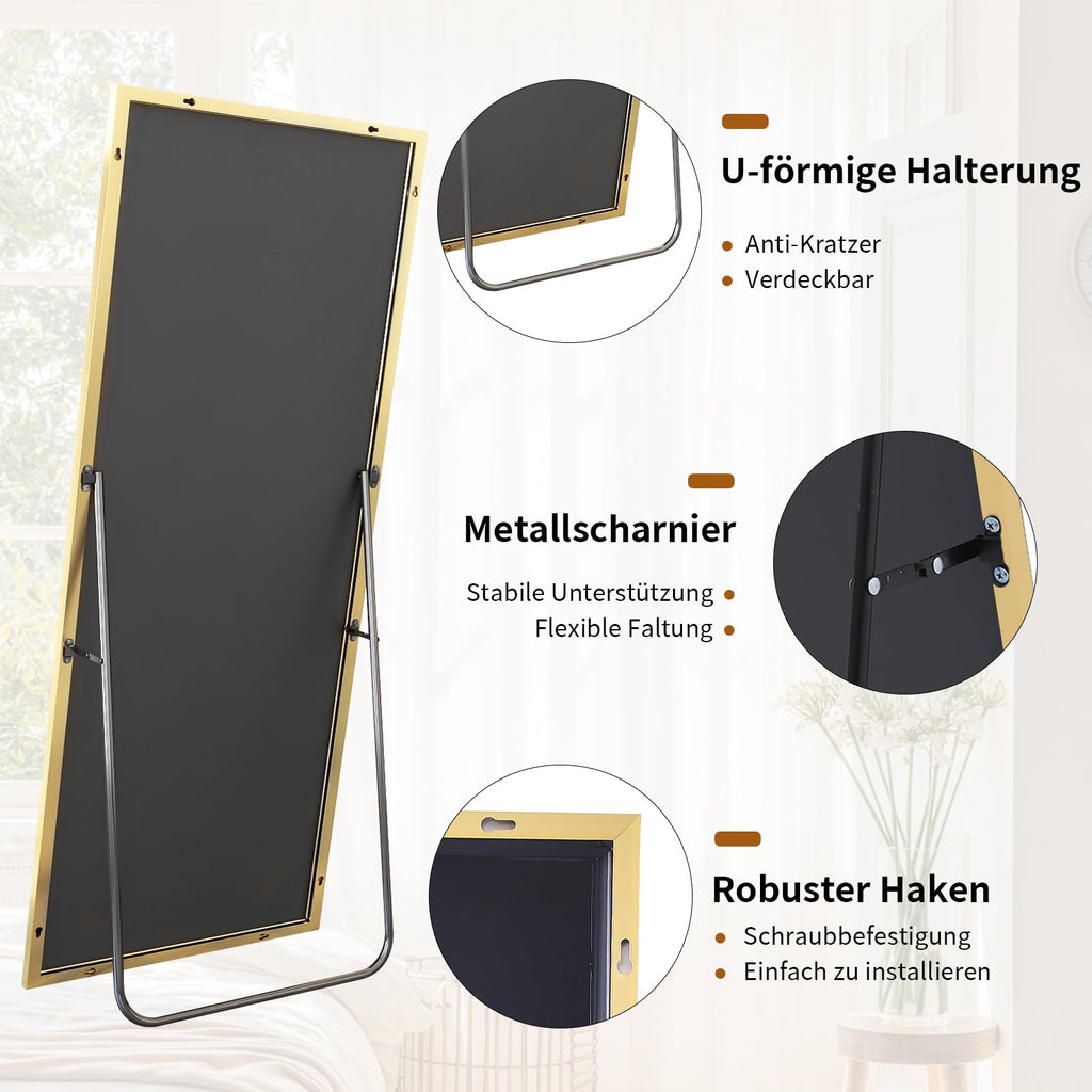 Koonmi Full Length Floor Mirror | 60x165cm Aluminum Frame Wall Mirror