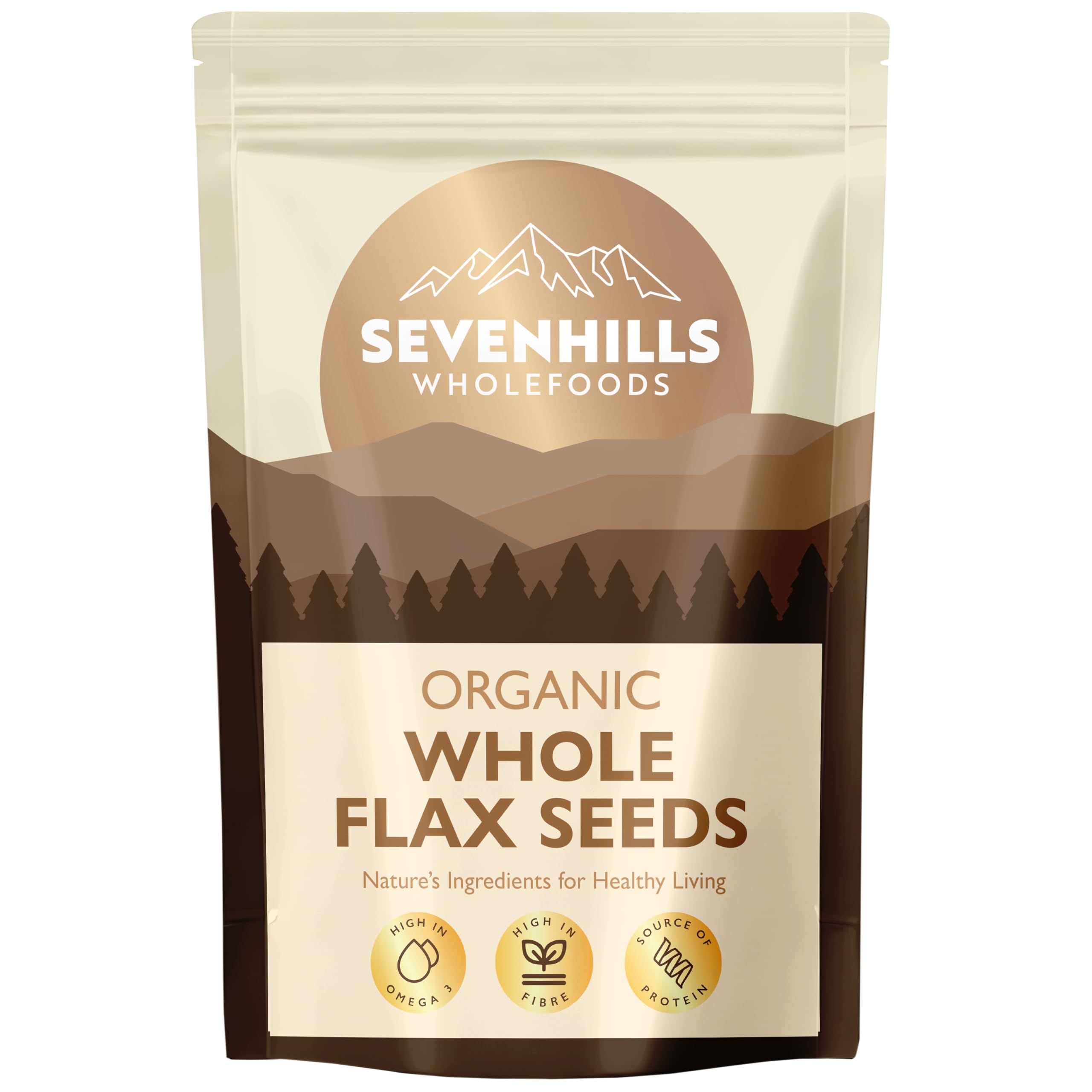 Sevenhills Wholefoods Organic Whole Flax Seeds (Linseeds) - 1.8kg