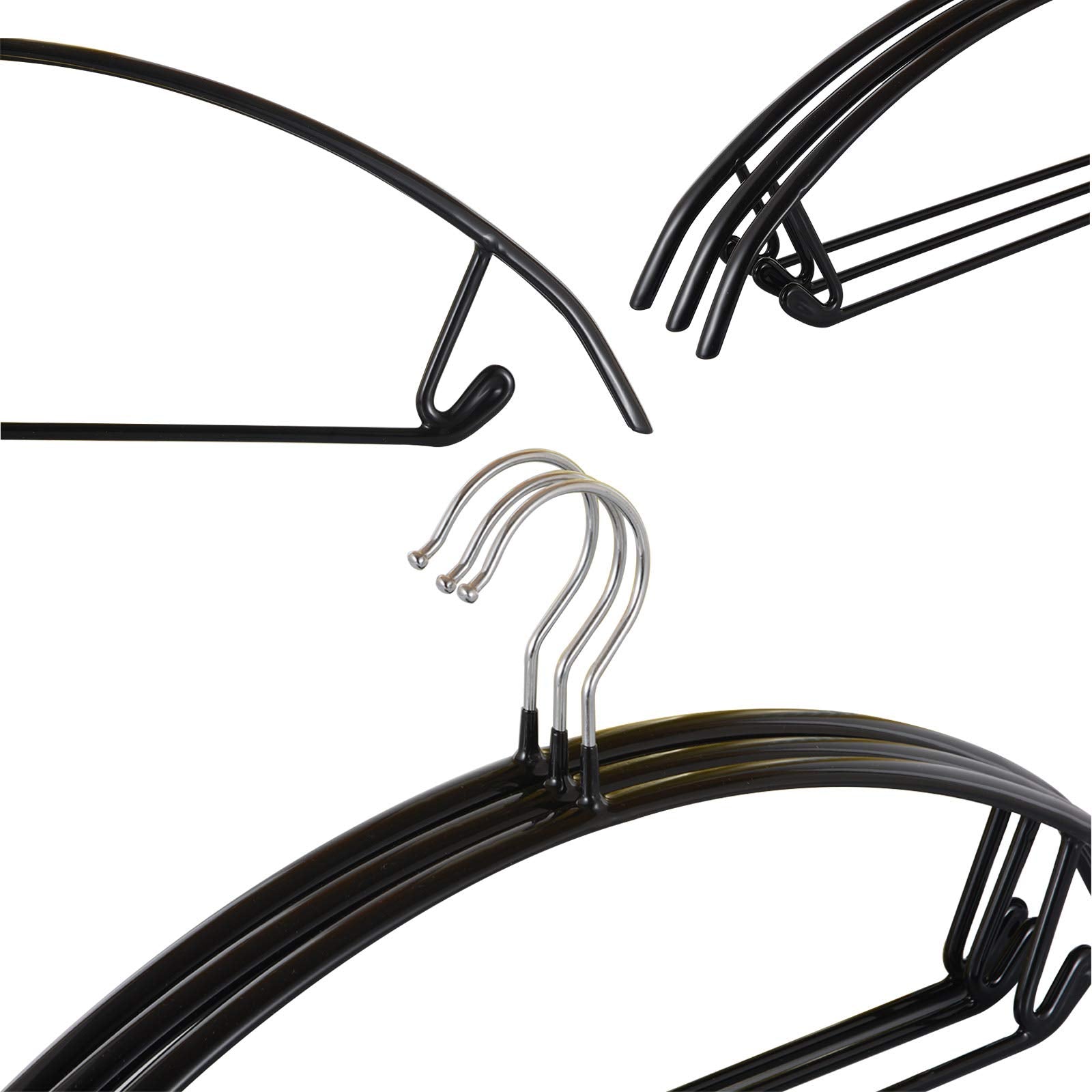 Voilamart Non-Slip Metal Coat Hangers - 30 Pack No Shoulder Bump Hanger