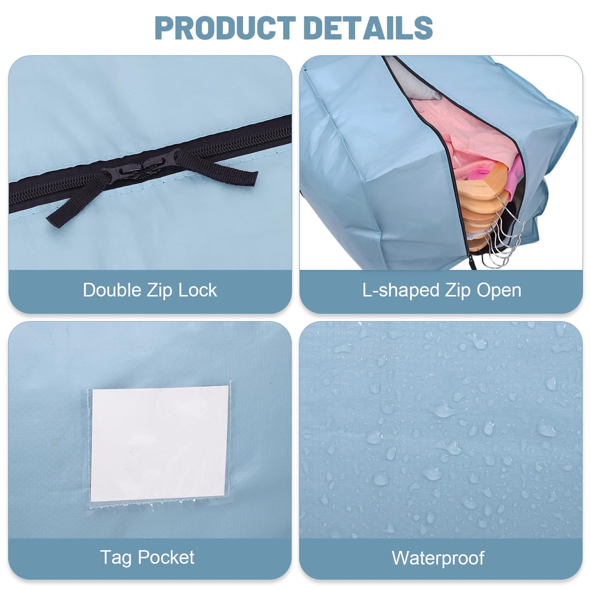 Dntorx 6 Pack 120L Moving Bags and Storage Bag Dorm Moving Essential, Blue - image 3