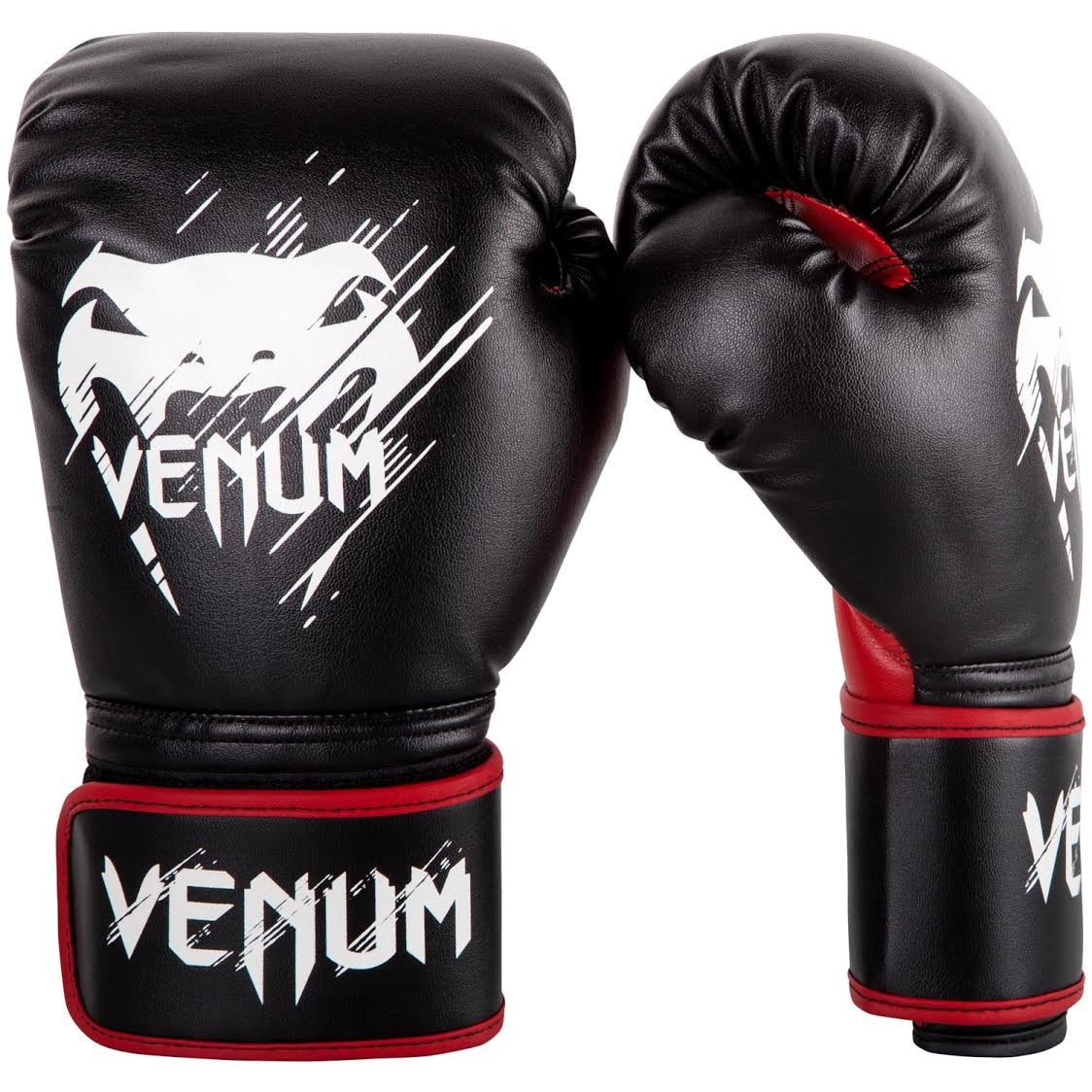 Venum Contender Kids Boxing Gloves – Synthetic Leather – Black/Red