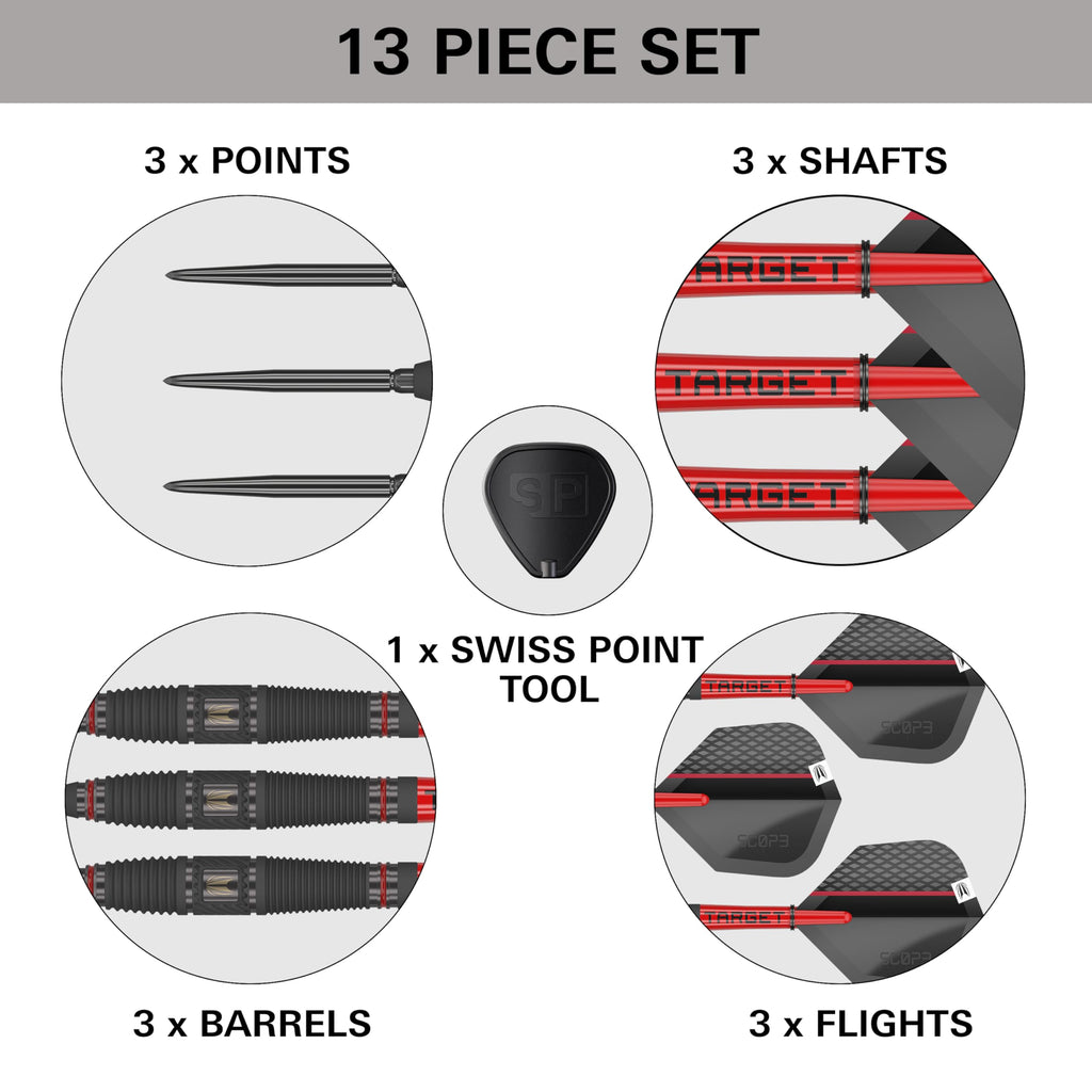 Target Darts Scope 03 Steel Tip Swiss Point - 90% Tungsten 25g Set