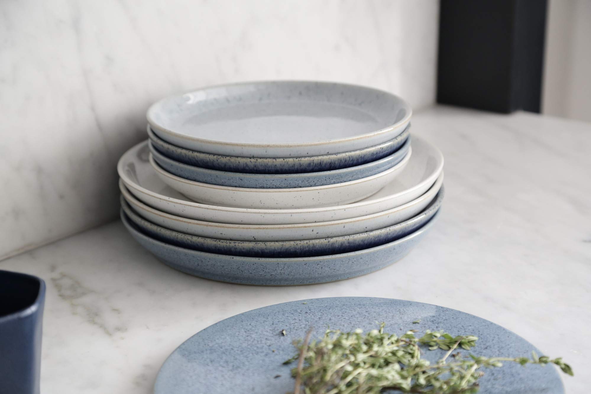 Denby Studio Blue Small Plates Set of 2 | 18.5cm Stoneware Side Plates