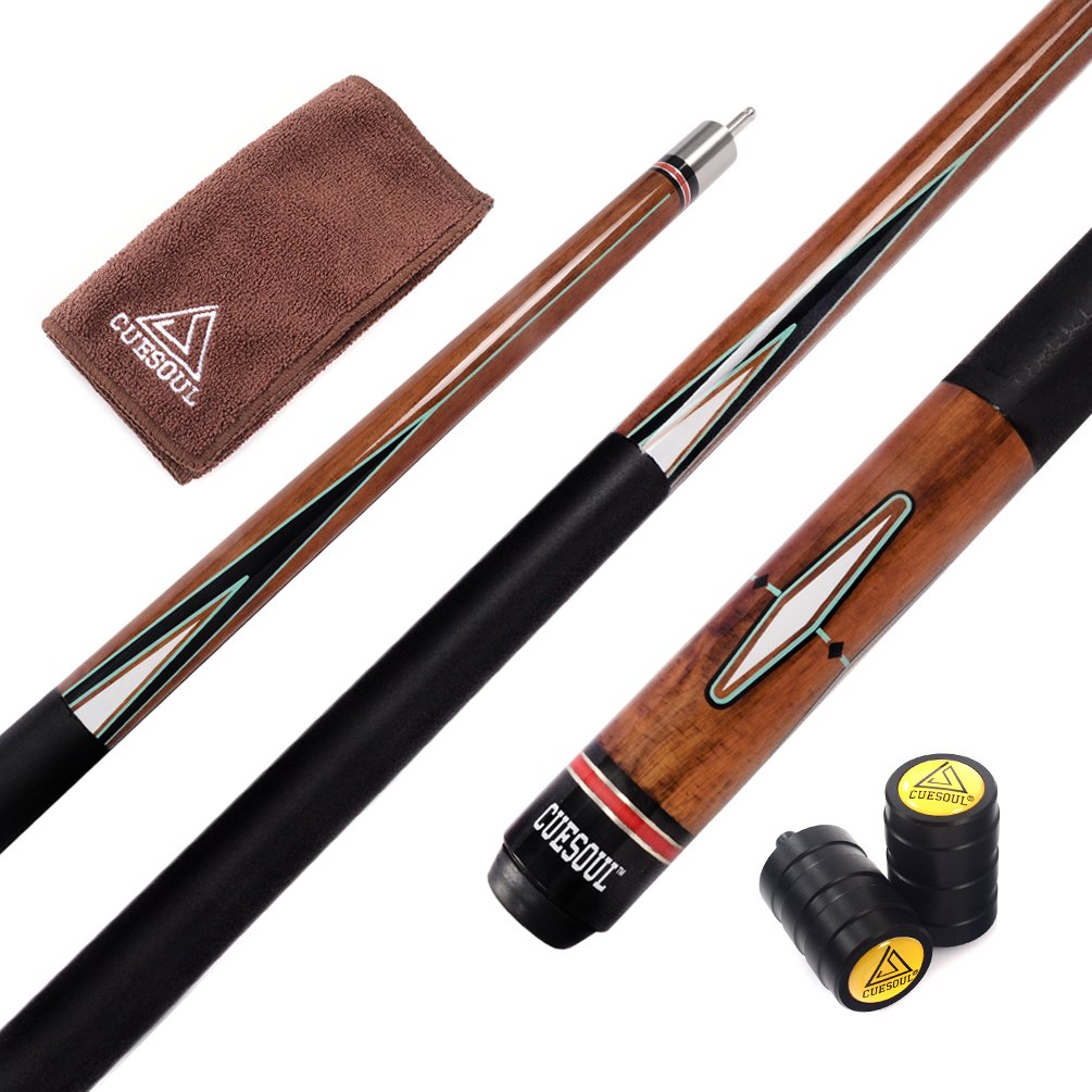 CUESOUL 58 Inch Canadian Maple Pool Cue | 13mm Tip & Joint Protector
