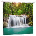 Forest Waterfall Shower Curtain | Waterproof Polyester, 71x71"
