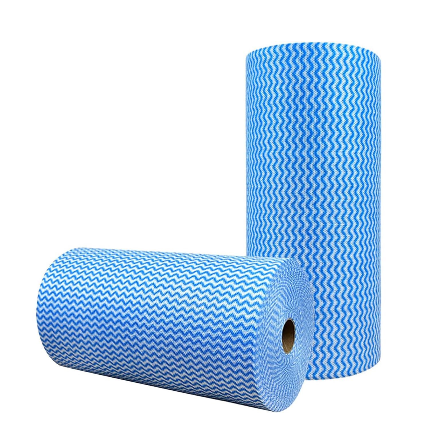 SUZZYVINE Reusable Blue Cleaning Cloth Roll | 100 Washable Sheets