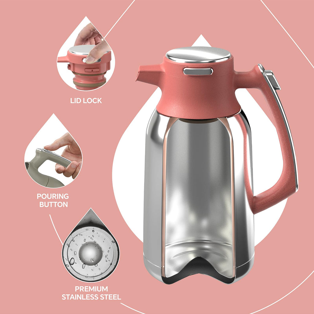 IDEUS 68oz Vacuum Insulated Coffee Carafe – Stainless Steel Thermal Pot