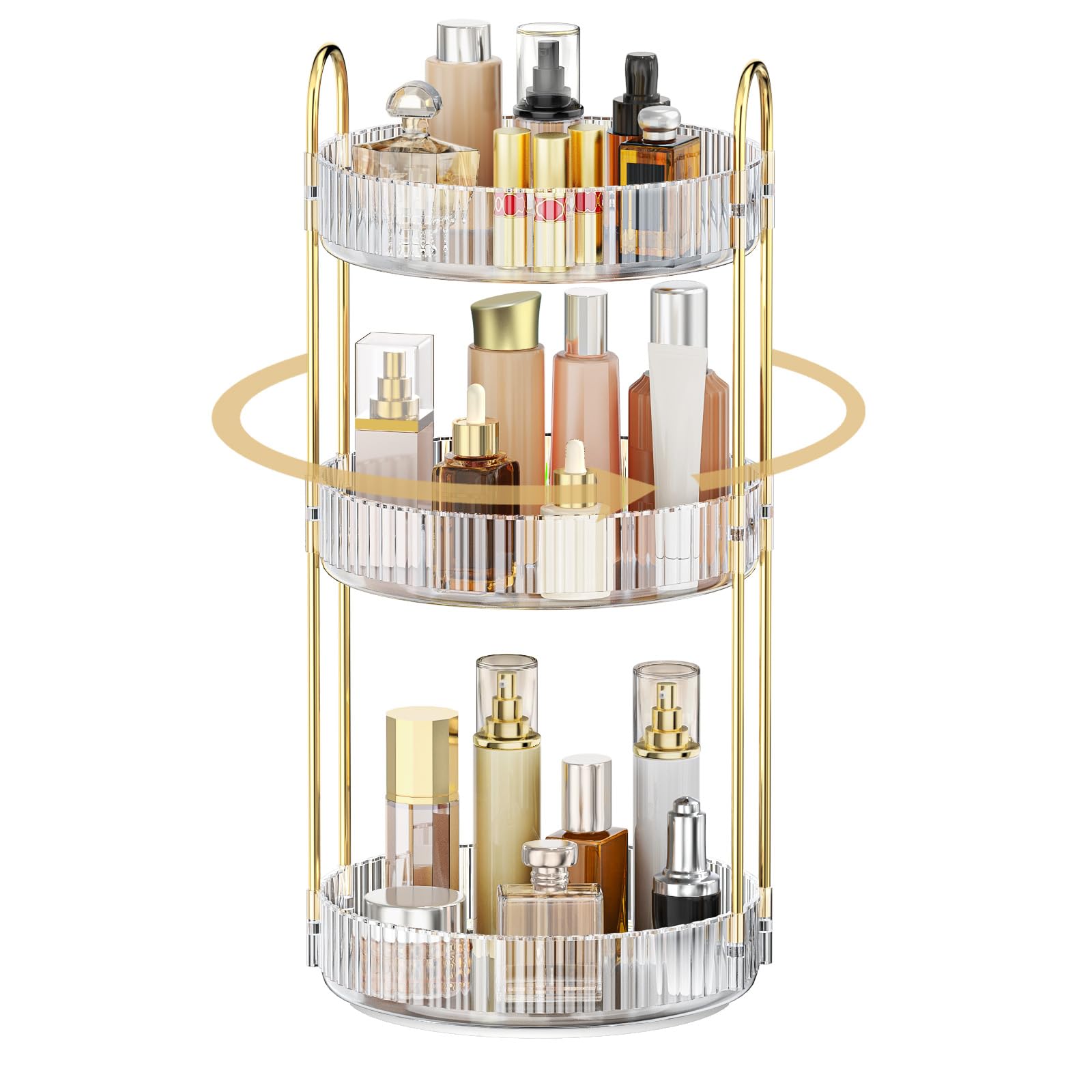 MOKANI 360 Rotating Makeup Organiser – 3 Tier Spinning Cosmetic Stand