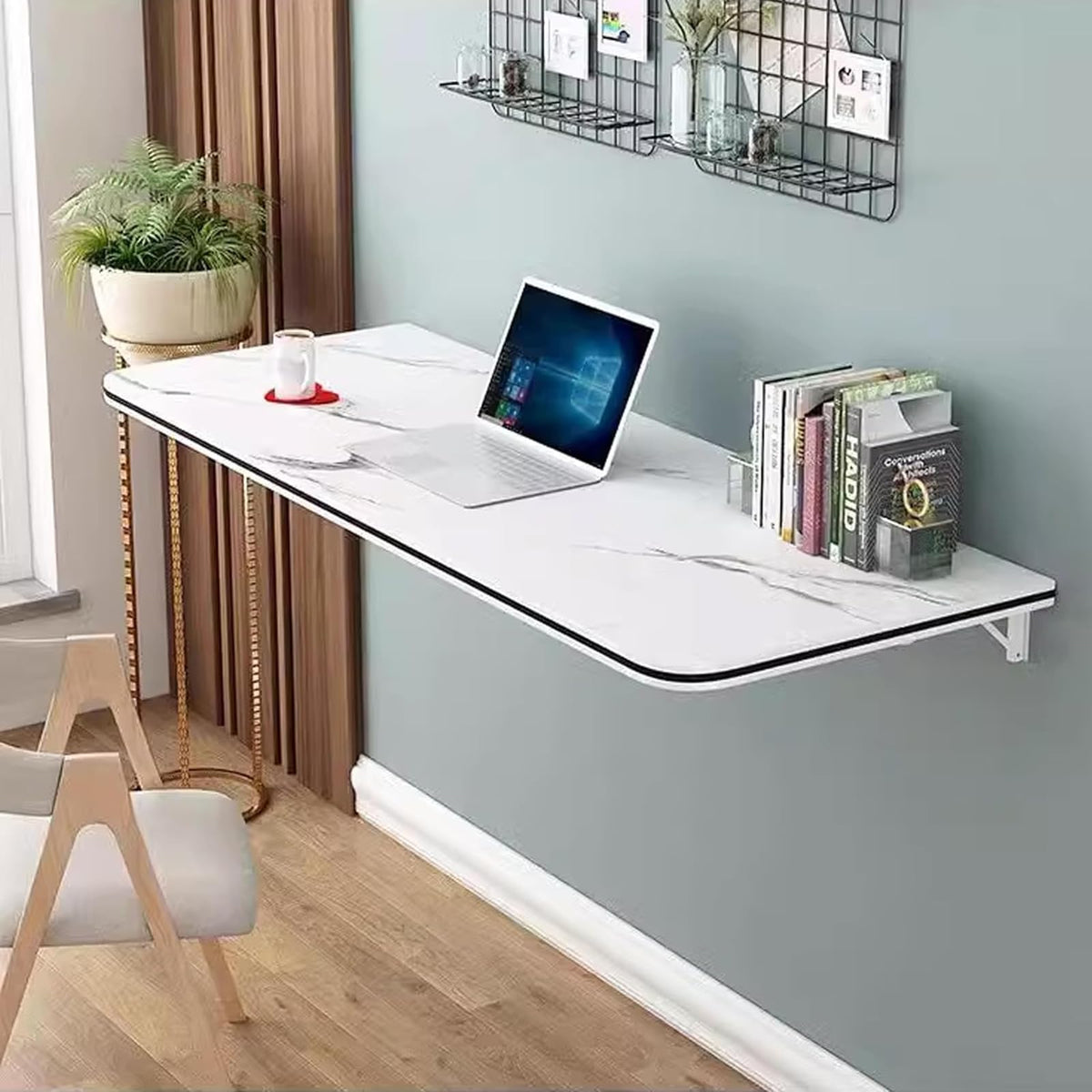 FGHDFH Wall Mounted Folding Table for Computer, Floating Desk for Wall Small Spaces - image 3