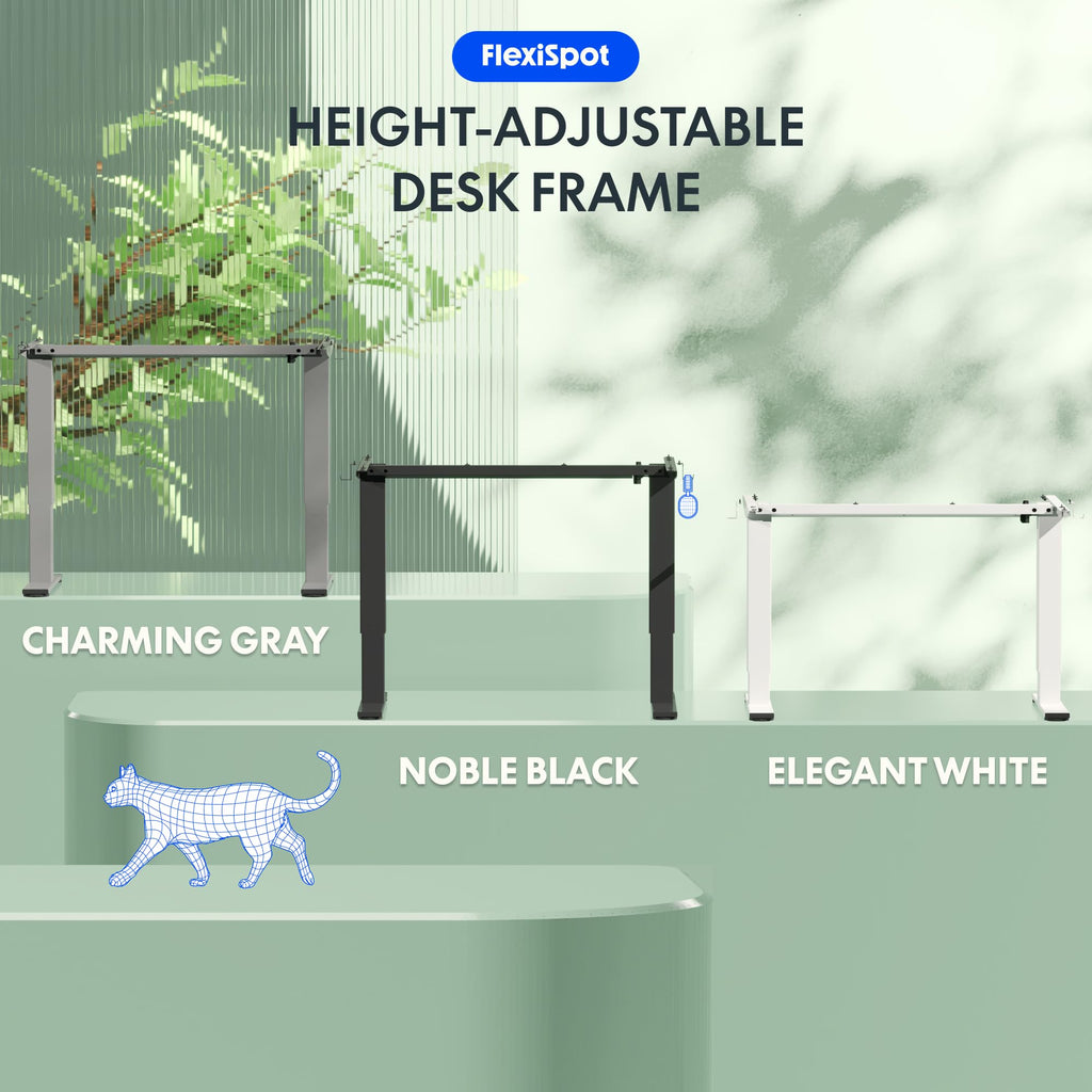FLEXISPOT Height Adjustable Electric Standing Desk Frame Ergonomic Sit-stand Workstation with Memory Smart Panel EN12 Stage | White - image 2