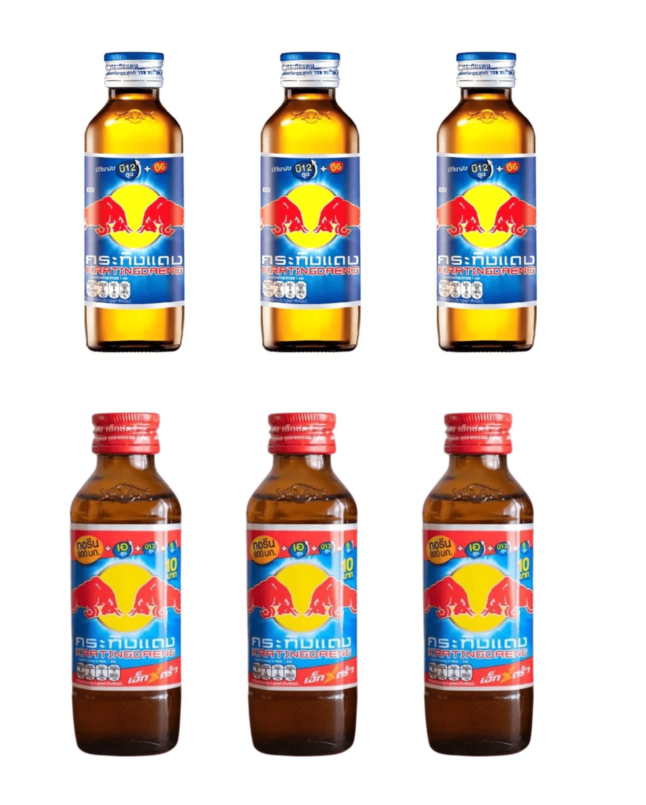 Krating Daeng Energy Drink Original Thai Red Bull - 150ml (Pack of 6)