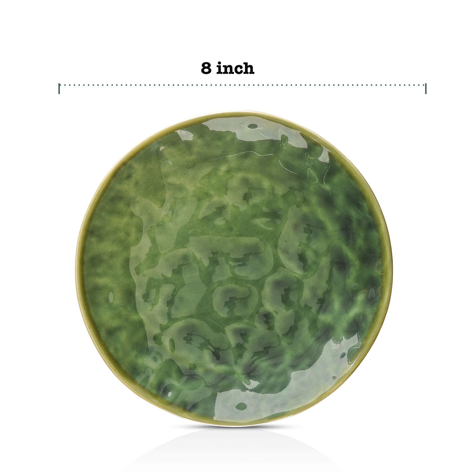 Jolof Store 8-Inch Ceramic Dessert Plates | Set of 6 Fluted Porcelain