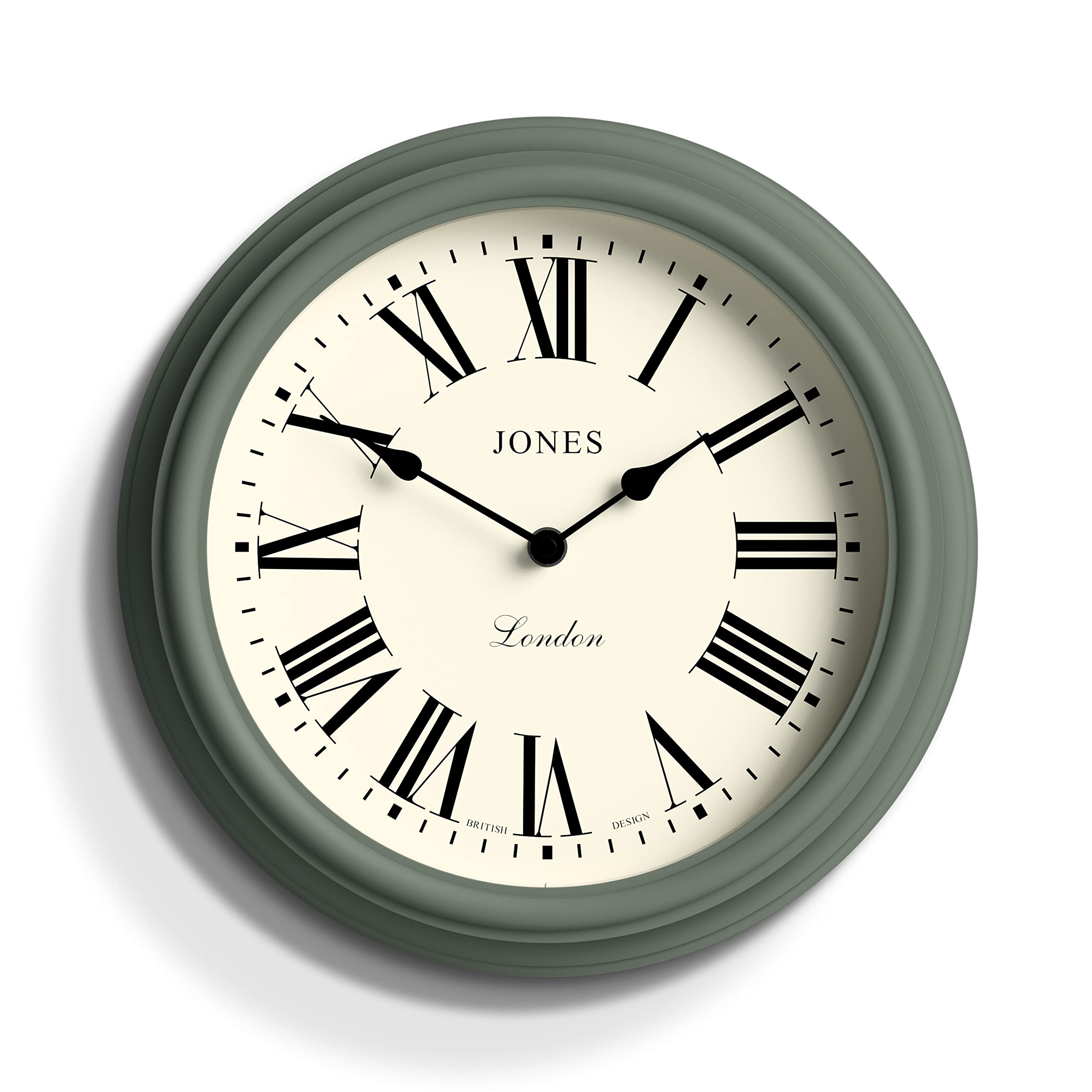 Jones Clocks Venetian Wall Clock – 30cm Green Round Roman Numeral
