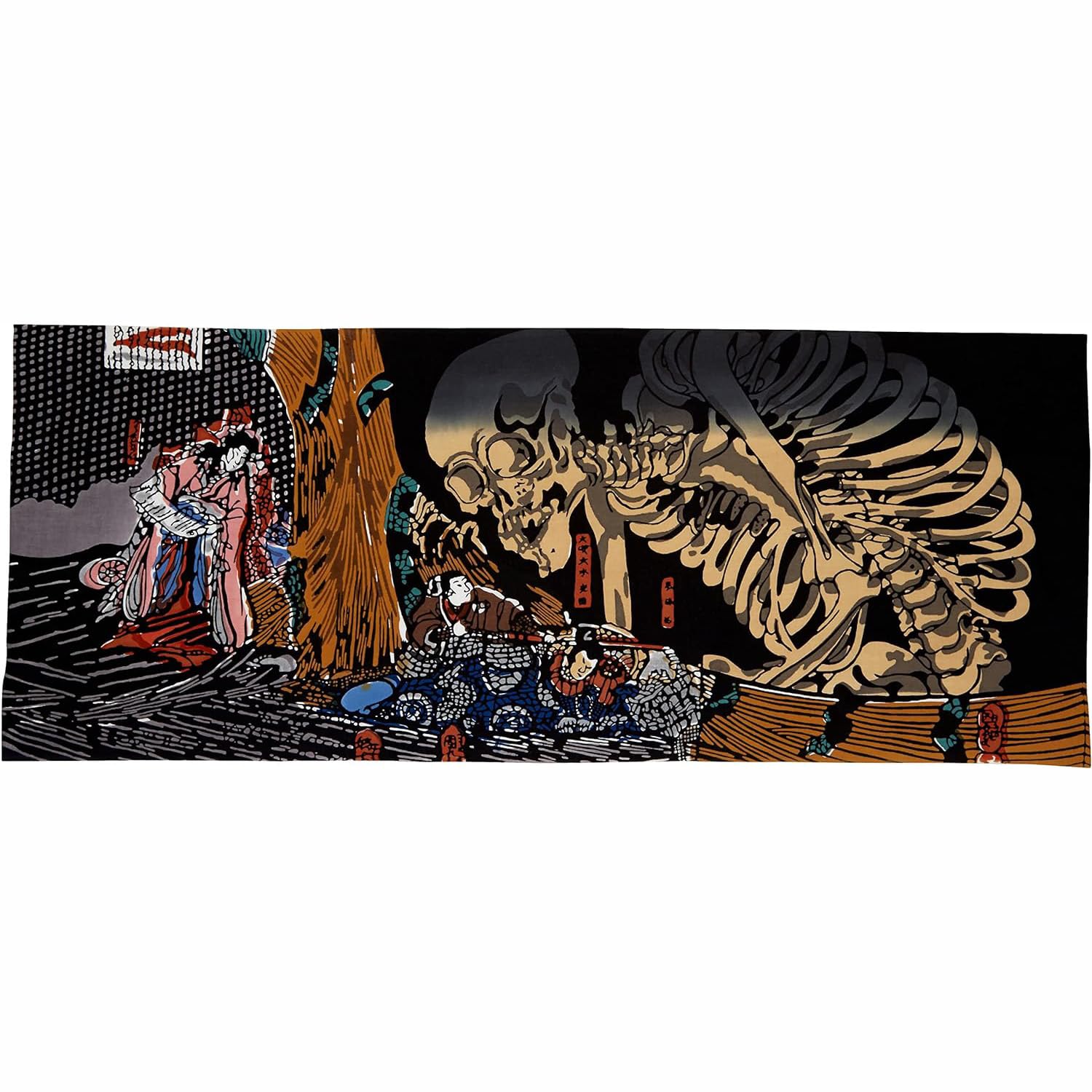 Todaya Shoten Tenugui Towel | Soma no Furudairi Skull Cotton Tapestry