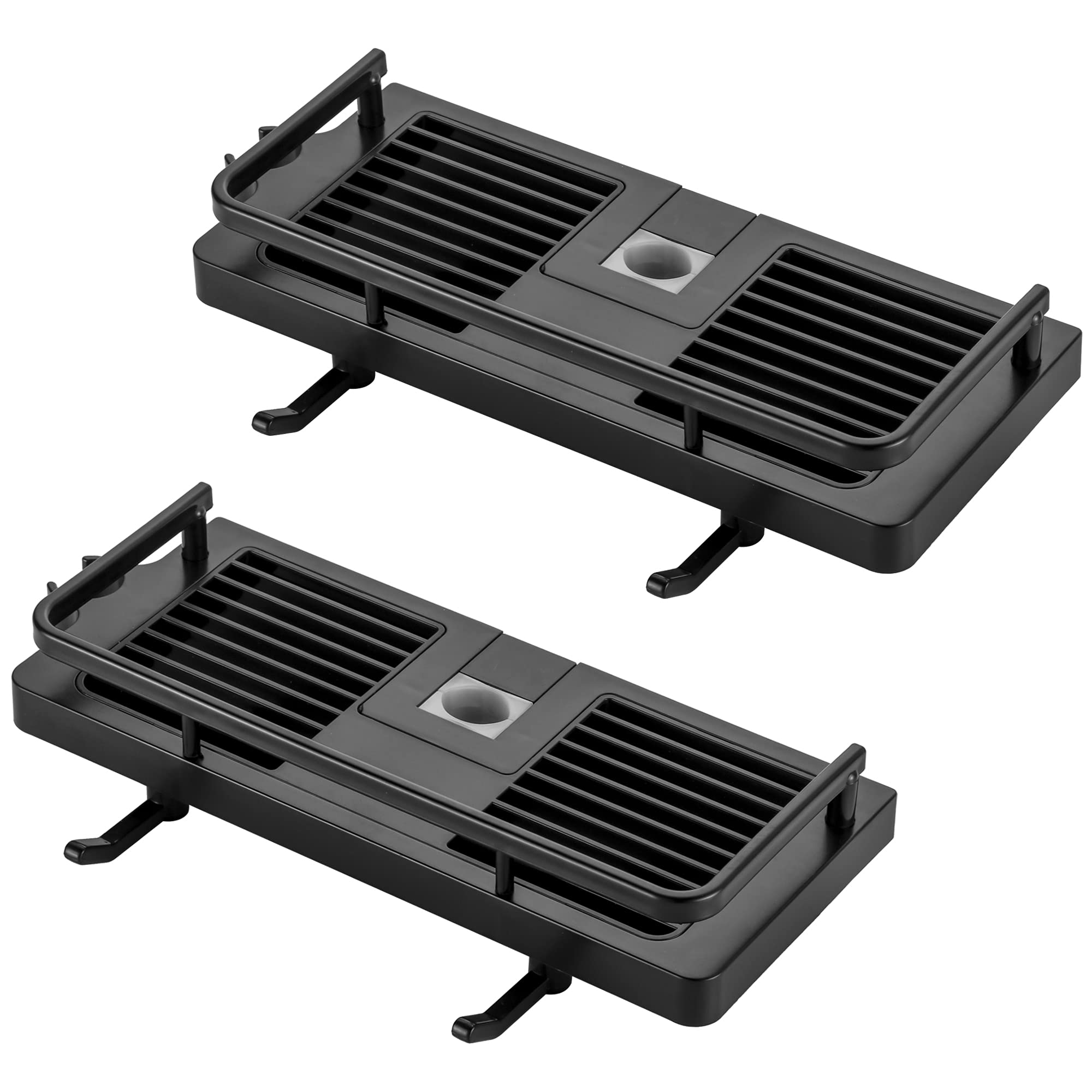 Hoomtaook Shower Caddy 2-Pack – No-Drilling Bathroom Shelf for 21-25mm Rails