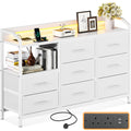 ODK Chest of Drawers Bedroom, 8 Fabric Drawers, 110x30x88cm, White - image 1