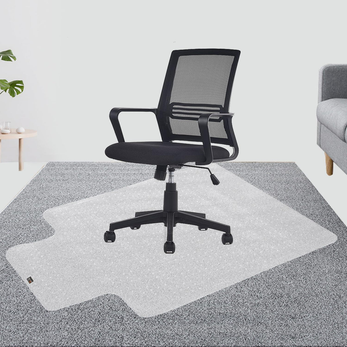 TOPWAY Office Chair Mat for Carpet Floor, 90x120cm, 2.2mm Thick T-Shape Clear Non-Slip PVC Carpet Floor Protector, Easy Glide - image 1