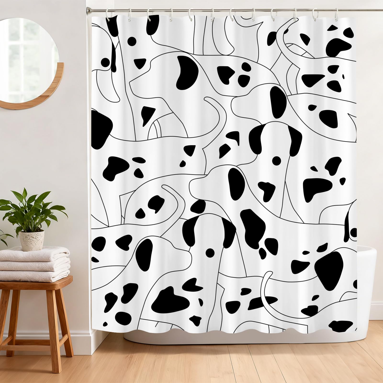 Breasome Dalmatian Shower Curtain – Waterproof Polyester, 180x180cm