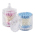 Glass Apothecary Jars – 2 Pack Bathroom Vanity Organizer