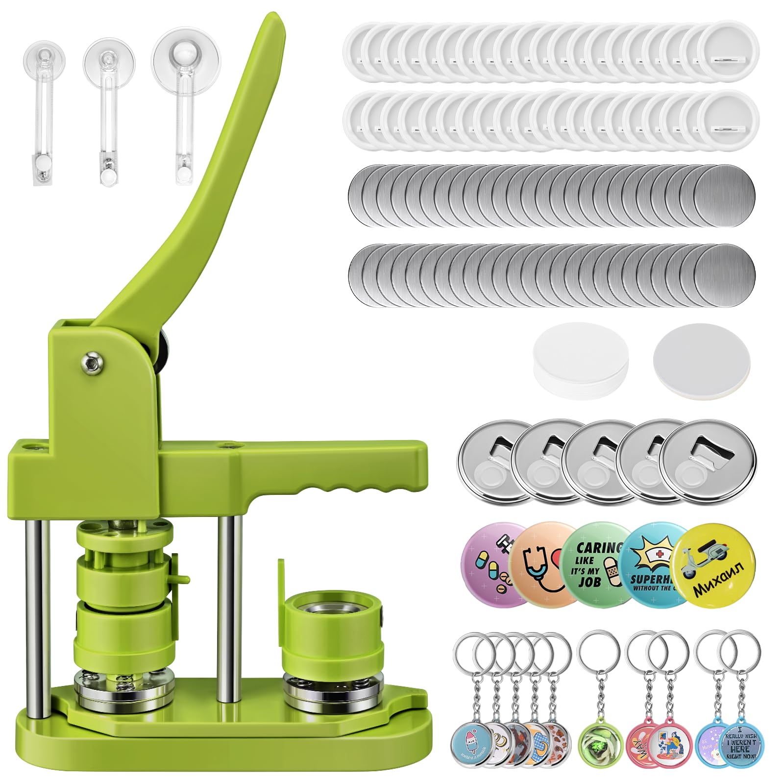Button Maker Machine - 3-in-1 DIY Badge Press Kit with Molds