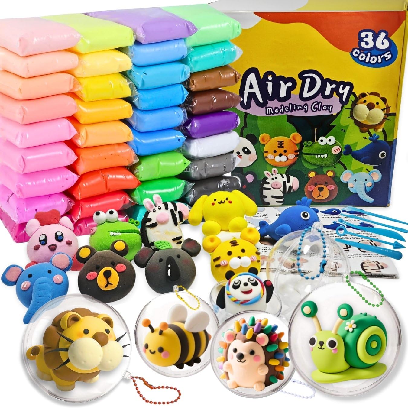 Jolof Store Air Dry Clay Kit - 36 Colors Modeling Clay with Tools