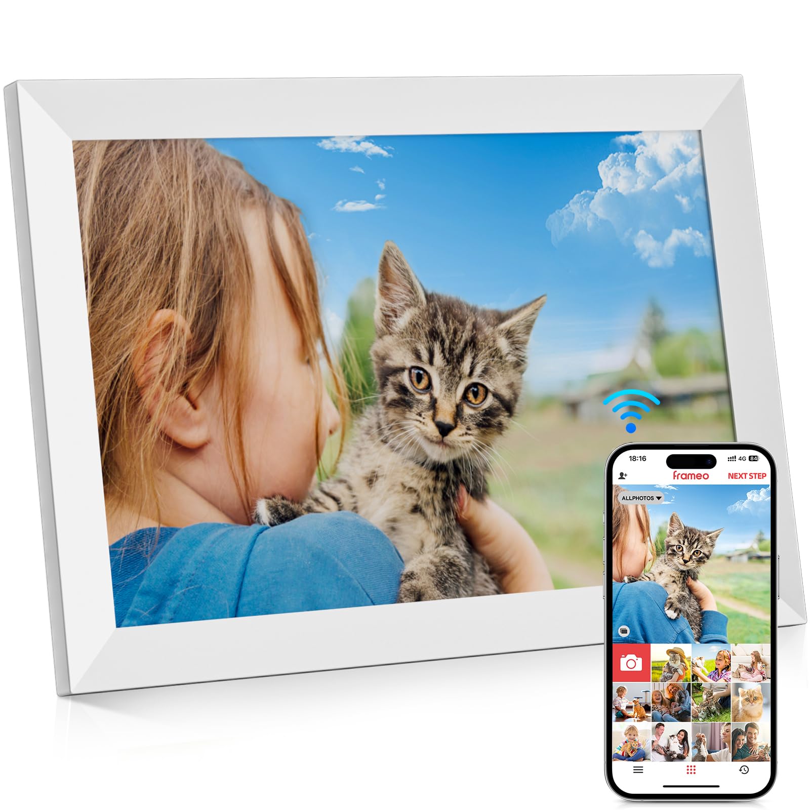 GGUA 10.1 Inch WiFi Digital Photo Frame | 32GB IPS Touchscreen Smart Display