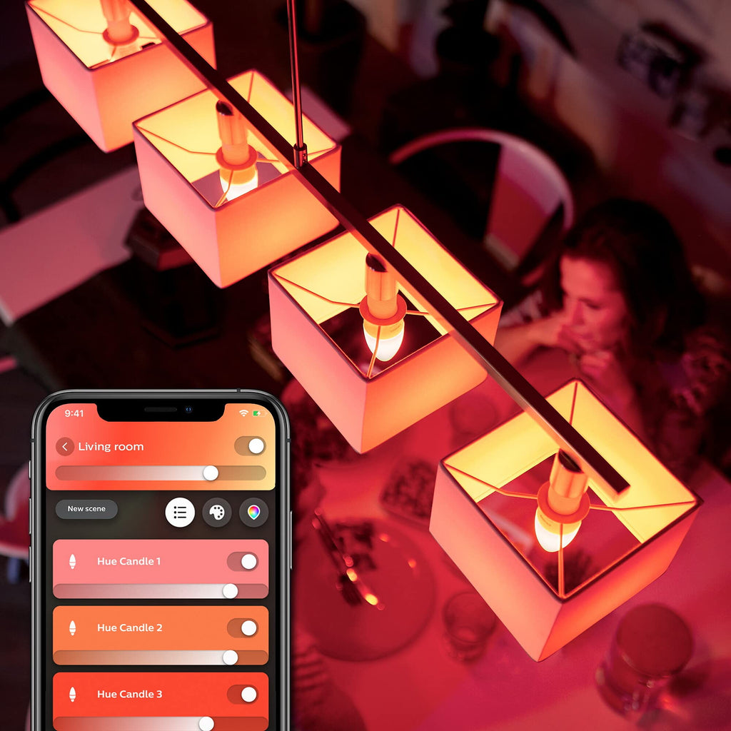 Philips Hue White & Colour Ambiance E14 Smart Candle LED Bulb - 2 Pack