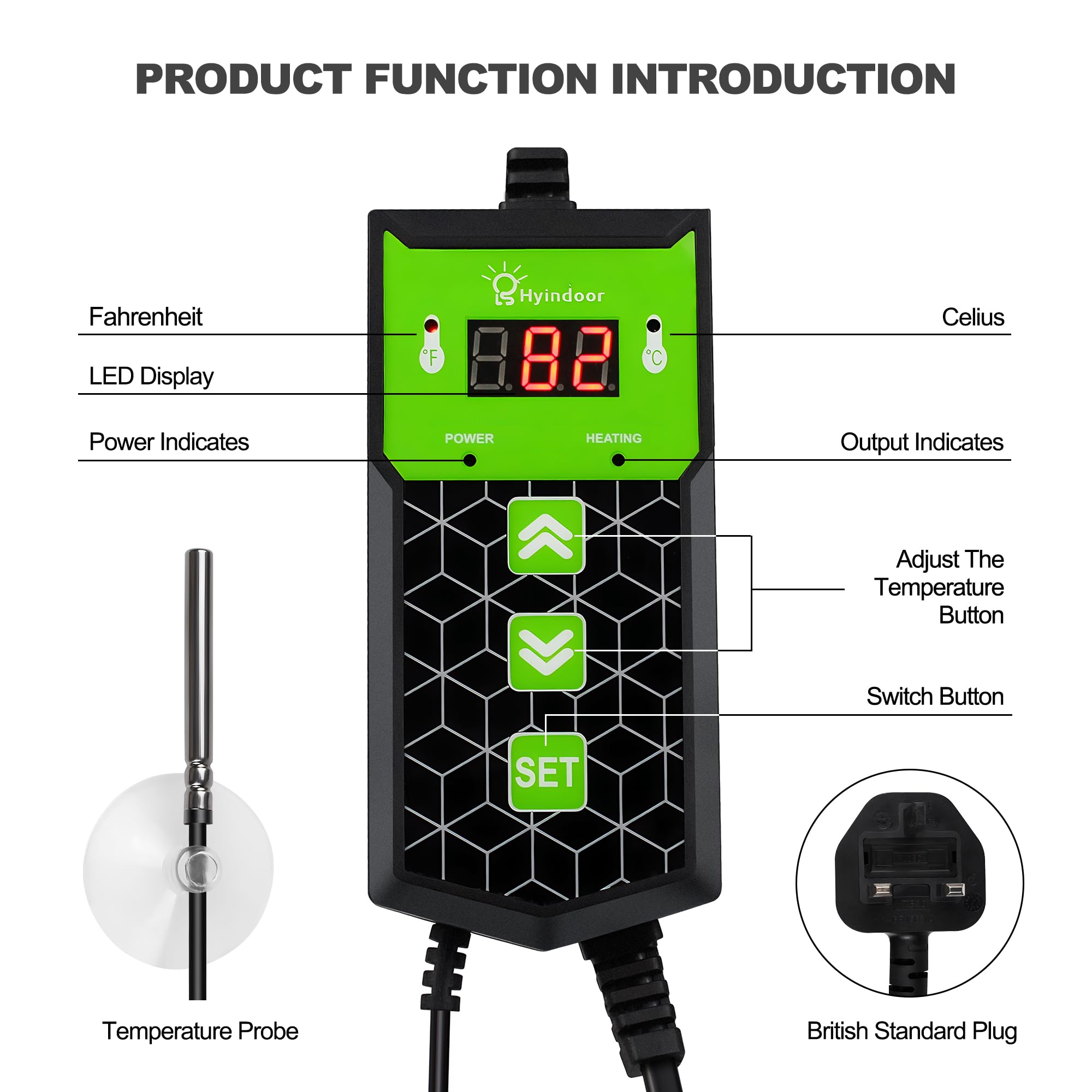 Hyindoor Seedling Heat Mat with Thermostat | Waterproof Plant Warming Mat