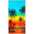 Violetpos Rainbow Sunset Palm Tree Beach Towel, Extra Large 180x90 cm 250GSM Microfibre, Sand Free Quick Dry