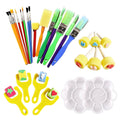 Jolof Store 27 Pcs Kids Paint Brush Set | Early Learning DIY Art Supplies