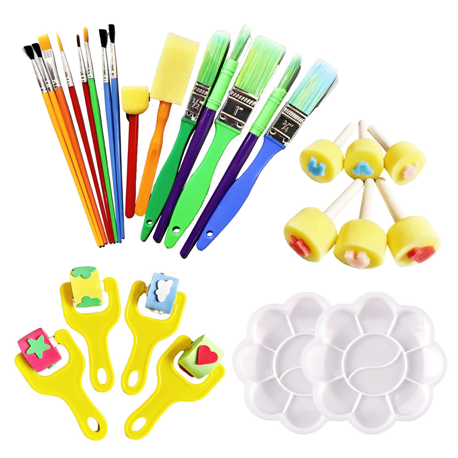 Jolof Store 27 Pcs Kids Paint Brush Set | Early Learning DIY Art Supplies