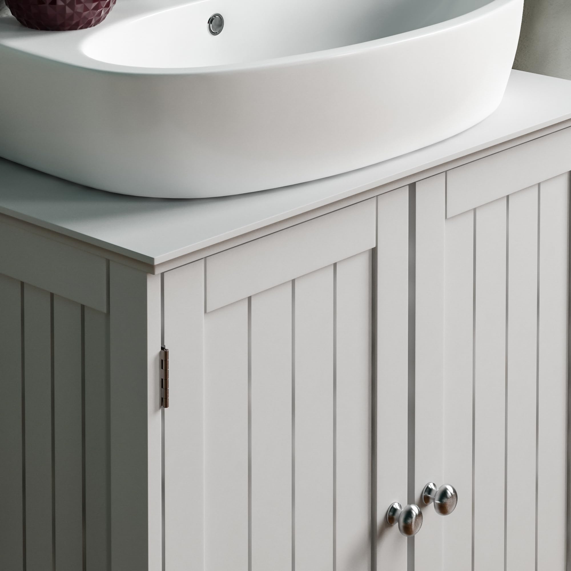 Bath Vida Priano Under Sink Bathroom Cabinet | White 2-Door Storage