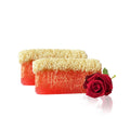 STORELUXY Red Rose Soap Bar 2-Pack | Handmade Loofah & Pumpkin Fiber