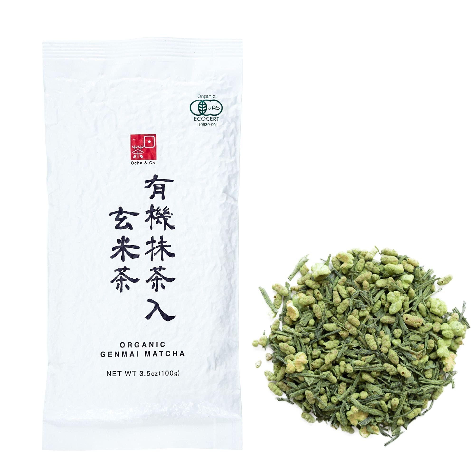 Ocha & Co. Organic Genmaicha Green Tea - Roasted Brown Rice Blend, 100g