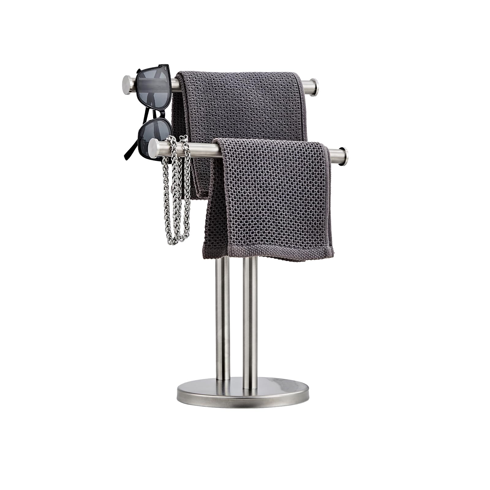 YIGUANXIN T-Shaped Double-Layer Hand Towel Stand | Brushed Stainless Steel