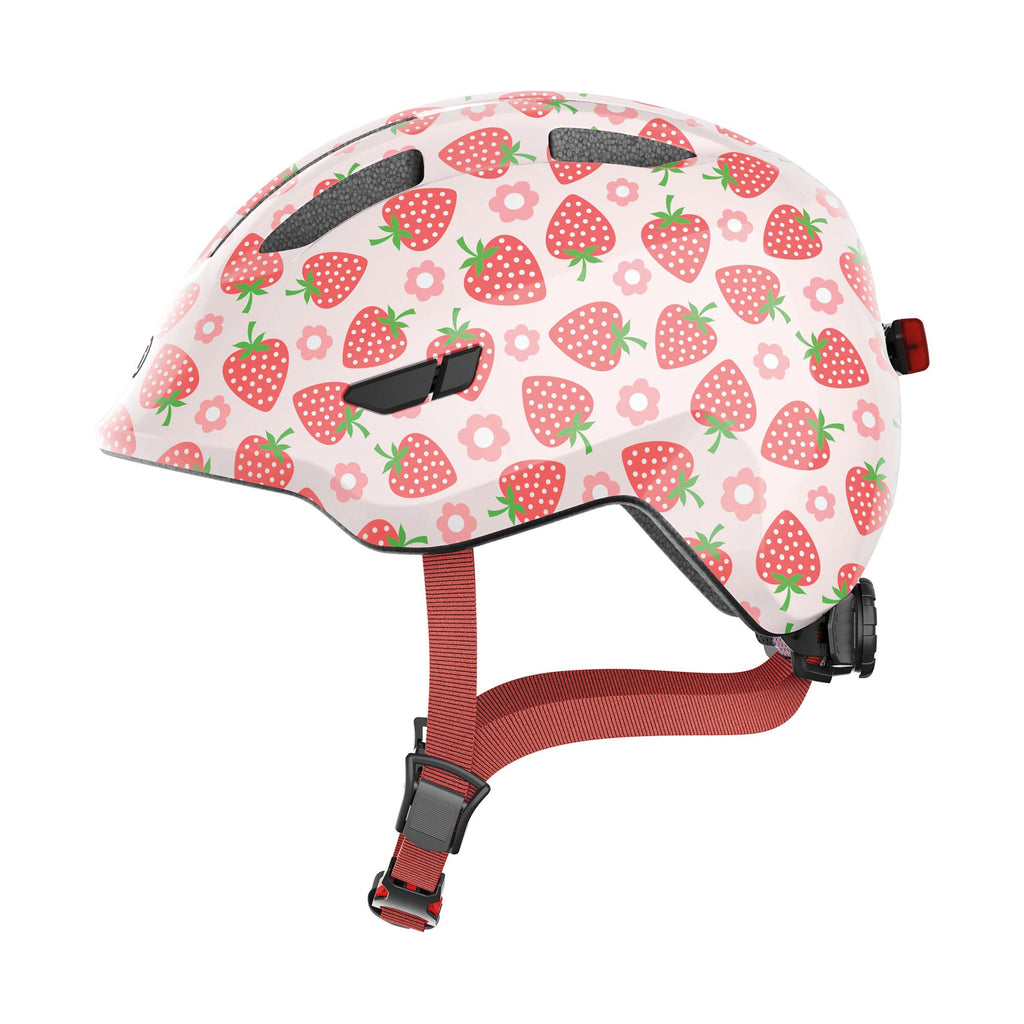 ABUS Smiley 3.0 LED Kinderhelm – Fahrradhelm mit Licht, Pink S