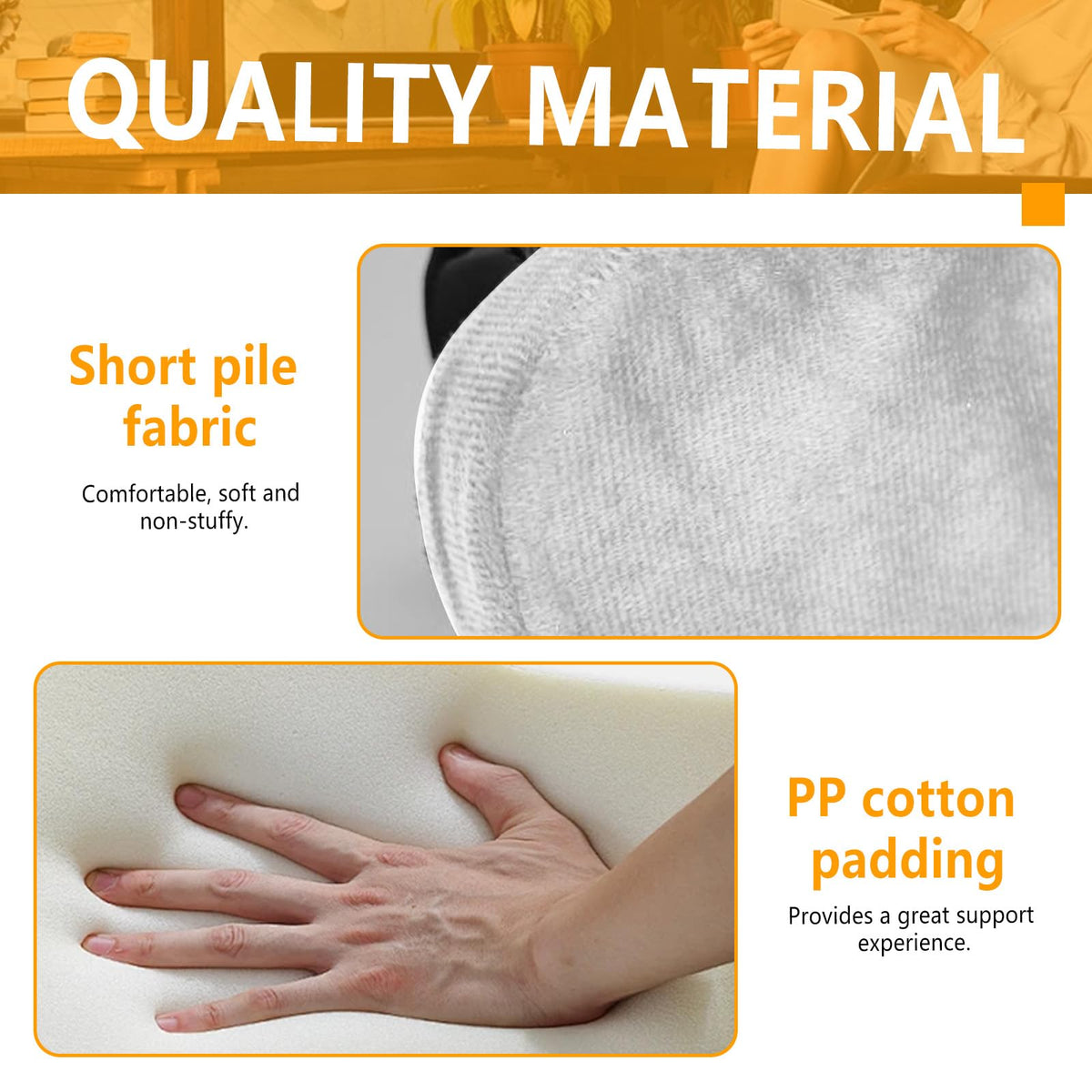 Fatiya Set of 2 Soft Memory Foam Office Chair Arm Covers,Wheelchair Armrest Pads for Elbow & Forearm Pressure Relief - image 4