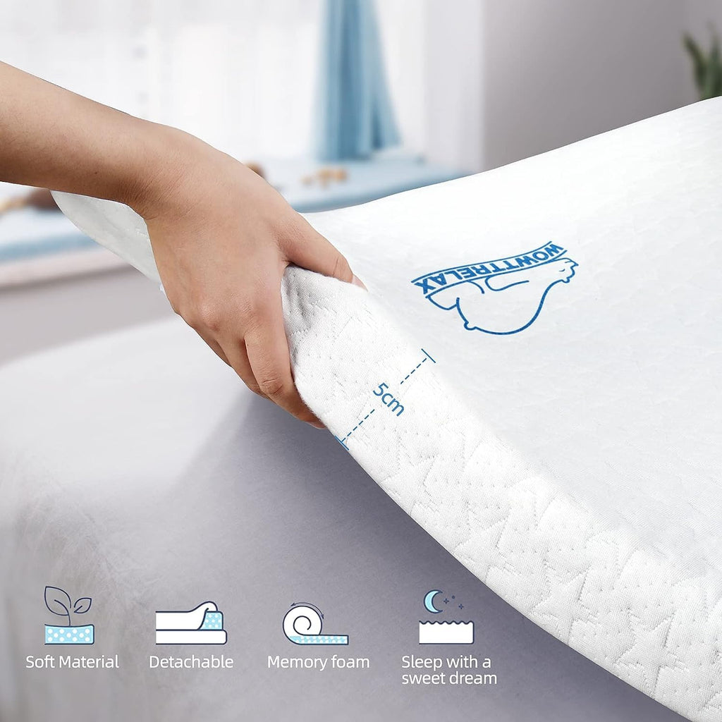 WOWTTRELAX 2 Inch Memory Foam Mattress Topper | Cooling Orthopedic Single
