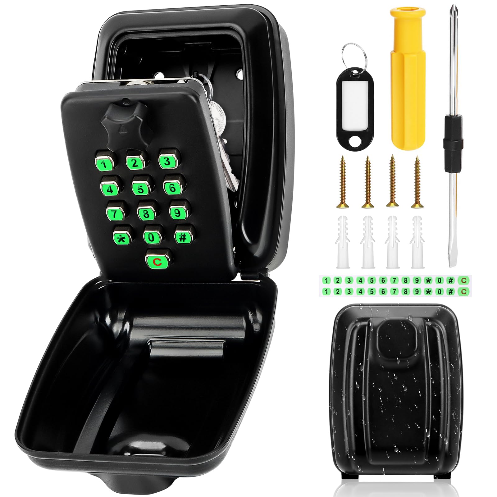 Jolof Store Key Safe Wall Mounted – Large 12-Digit Outdoor Lock Box